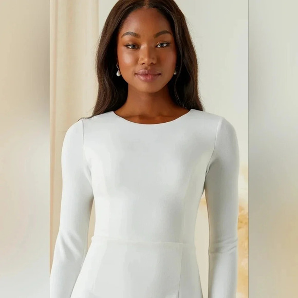 Lulus Eloquent Endearment White Long Sleeve Backless Maxi Dress Wedding Bride - Picture 5 of 12